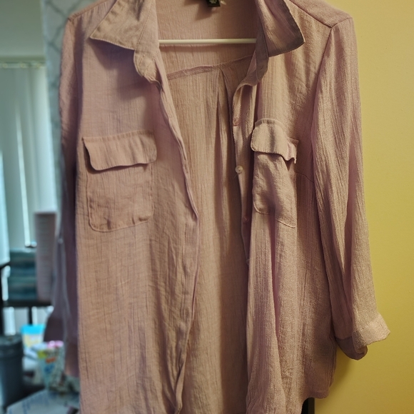 Beware extra large lavender shirt women's button down - Picture 3 of 4